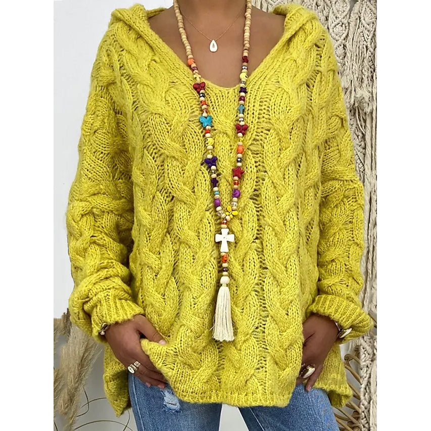 Women's Sweater Oversized Pullover Jumper Knitted Solid Color